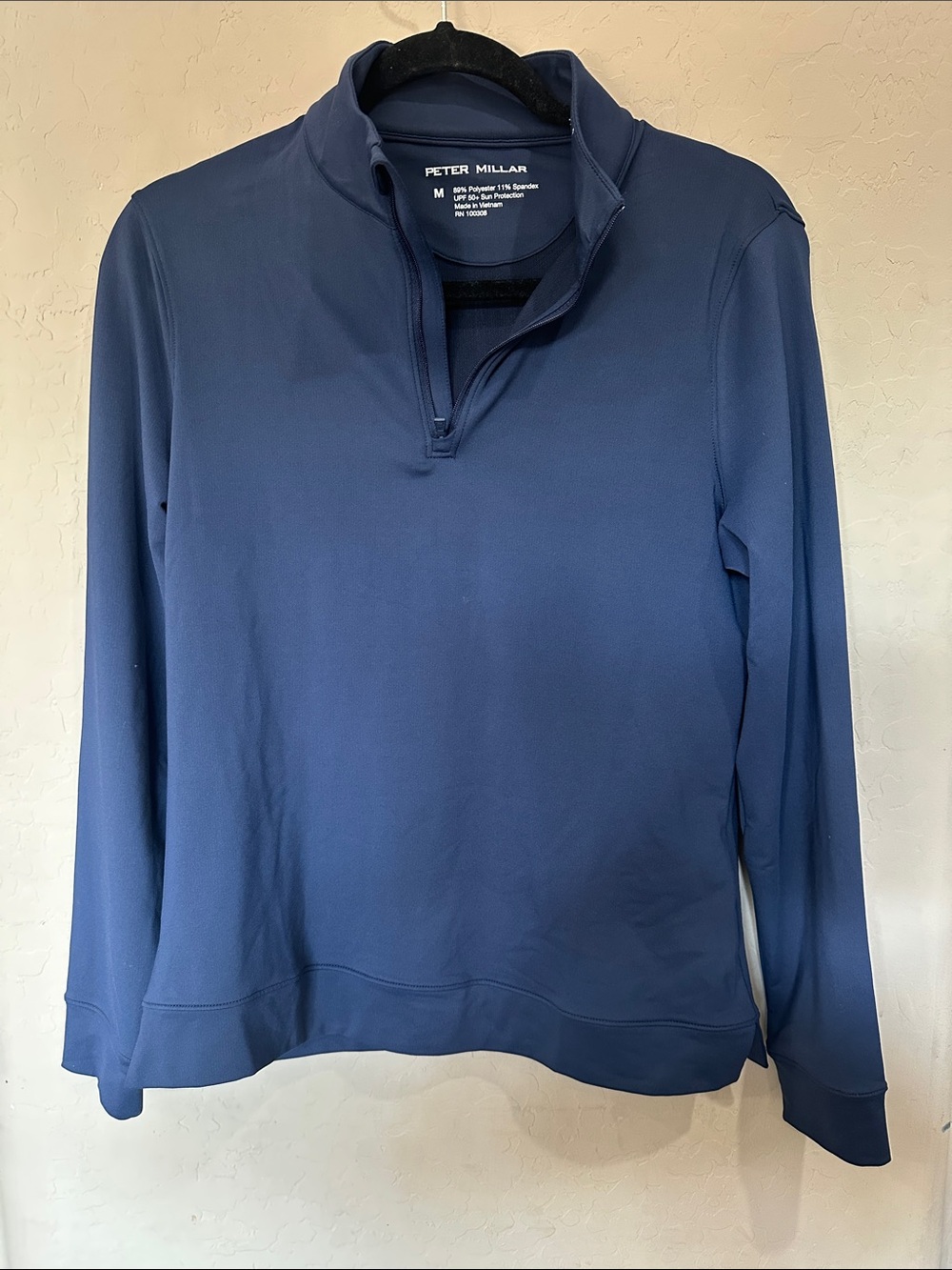 Peter Millar Deep Navy Performance Quarter-Zip Pullover UPF 50+ sun protection